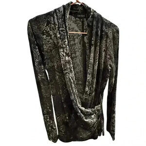 Karen Kane crushed velvet wrap Top Size M